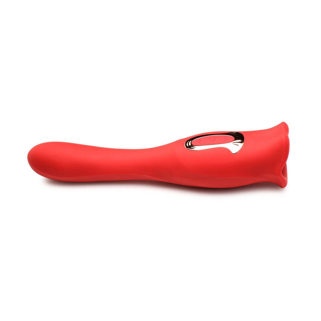 KISS AND TELL PRO - DUAL-ENDED KISSING VIBRATOR - RED