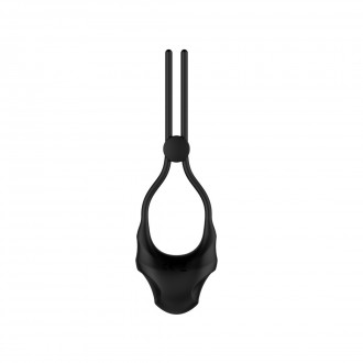 FORGE - VIBRATING ADJUSTABLE LASSO SILICONE COCK RING - BLACK