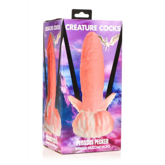 PEGASUS - PECKER WINGED SILICONE DILDO - PINK