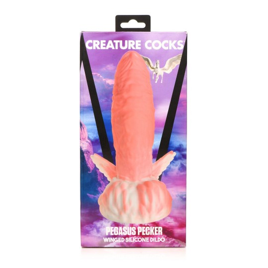 PEGASUS - PECKER WINGED SILICONE DILDO - PINK