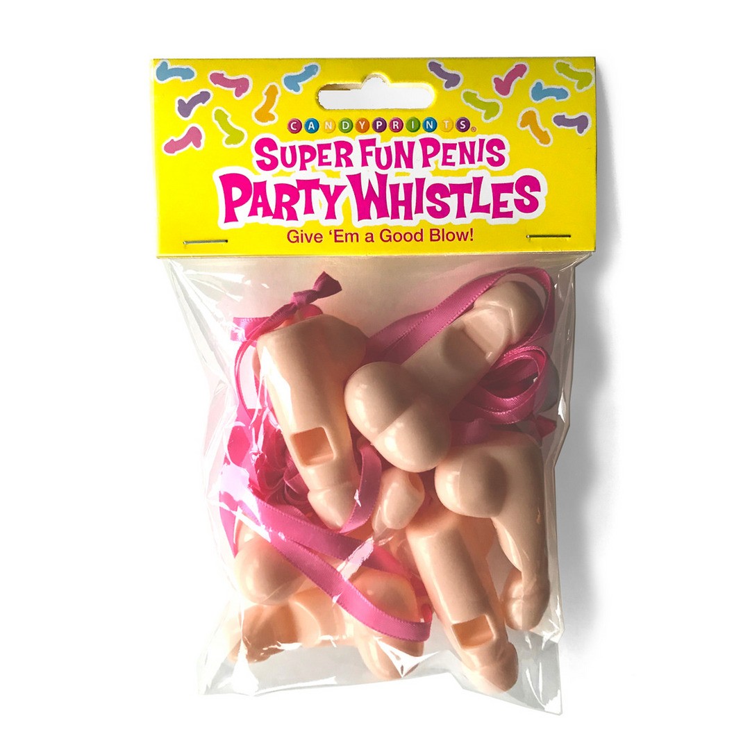 SUPER FUN PENIS - PARTY WHISTLES - 6 PACK