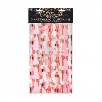 GLITTERATI - PENIS FOIL CURTAIN - SET OF 2