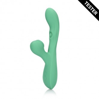 PULSE WAVE AND TONGUE FLICKERING RABBIT VIBRATOR - BLUE GRASS - TESTER