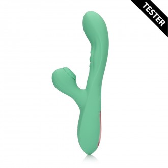 PULSE WAVE AND TONGUE FLICKERING RABBIT VIBRATOR - BLUE GRASS - TESTER