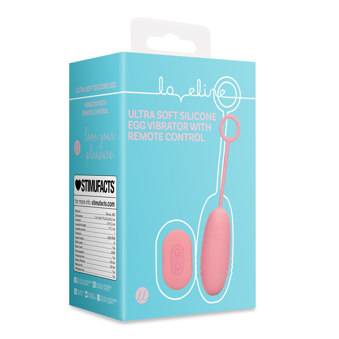 ULTRA SOFT SILICONE EGG VIBRATOR WITH REMOTE CONTROL - PINK ARABESQUE