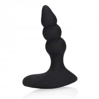 BEADED VIBRATING ANAL PLUG WITH REMOTE CONTROL - LICORICE BLACK