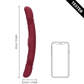 DOUBLE-SIDED THRUSTING VIBRATOR - MERLOT GRAPE - TESTER