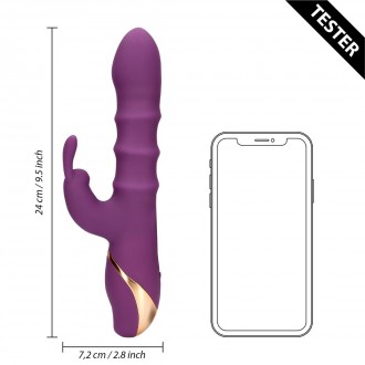 3 UP-AND-DOWN MOVING RINGS VIBRATOR - ORCHIDEE PURPLE - TESTER