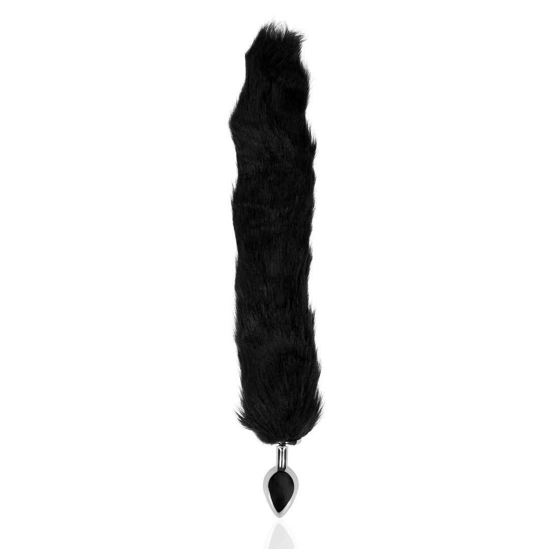 FOX TAIL WITH METAL BUTT PLUG - BLACK