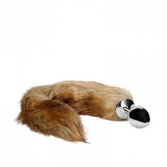 FOX TAIL WITH METAL BUTT PLUG - BROWN