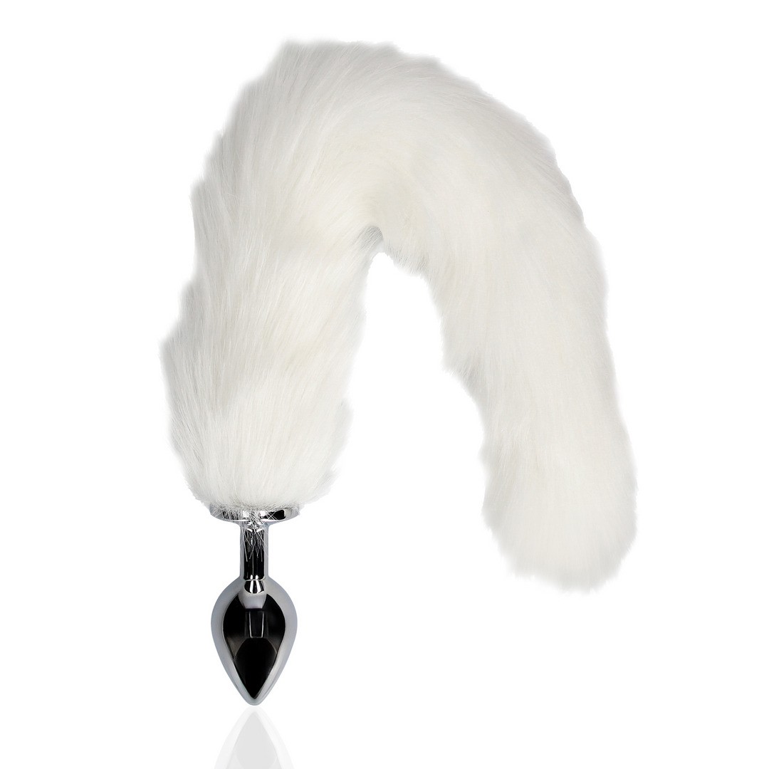 FOX TAIL WITH METAL BUTT PLUG - WHITE