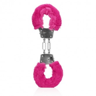 FURRY METAL HAND CUFFS - PINK