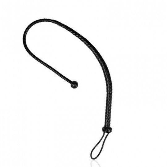 PU LEATHER WHIP WITH KNOT DETAIL - BLACK