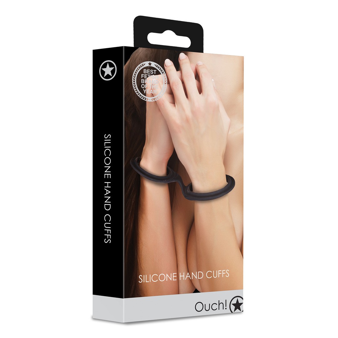 SILICONE HAND CUFFS - BLACK