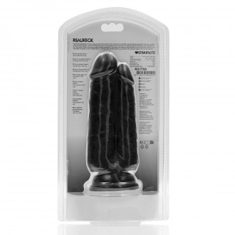 TWO IN ONE DILDO 5/6 - 12,7/15,2 CM - BLACK