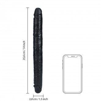 SLIM DOUBLE ENDED DONG 14 / 35,6 CM - BLACK