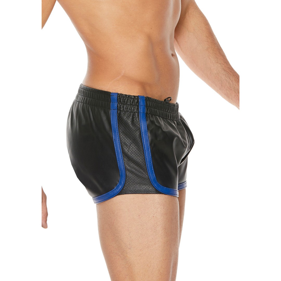 LEATHER VERSATILE SHORTS - BLUE