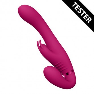 SUKI - VIBRATING STRAPLESS STRAP-ON RABBIT - PINK - TESTER