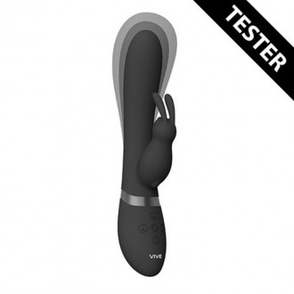 TAKA - RECHARGEABLE AUTO-INFLATABLE TRIPLE MOTOR SILICONE RABBIT - BLACK