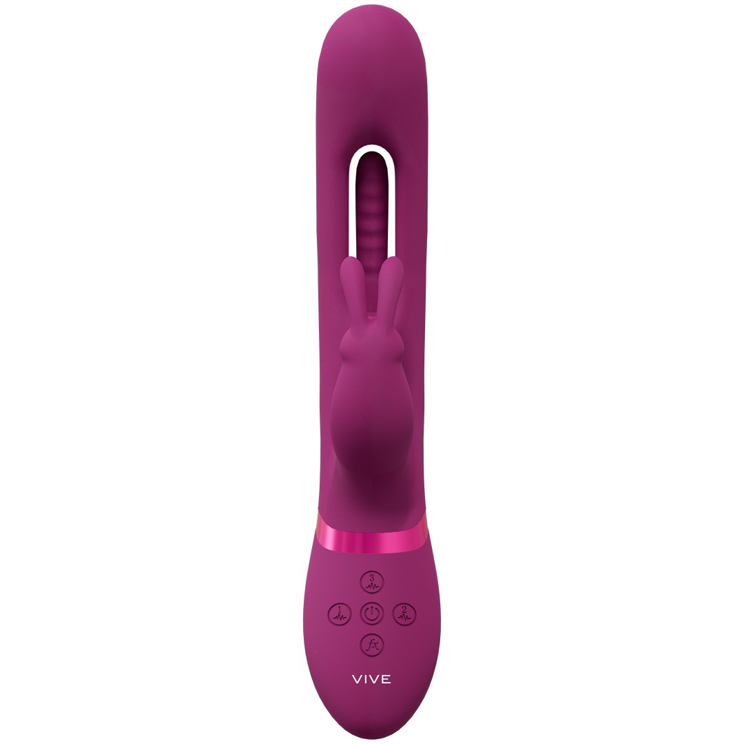 MIKA - TRIPLE MOTOR - VIBRATING RABBIT WITH INNOVATIVE G-SPOT FLAPPING STIMULATOR - PINK