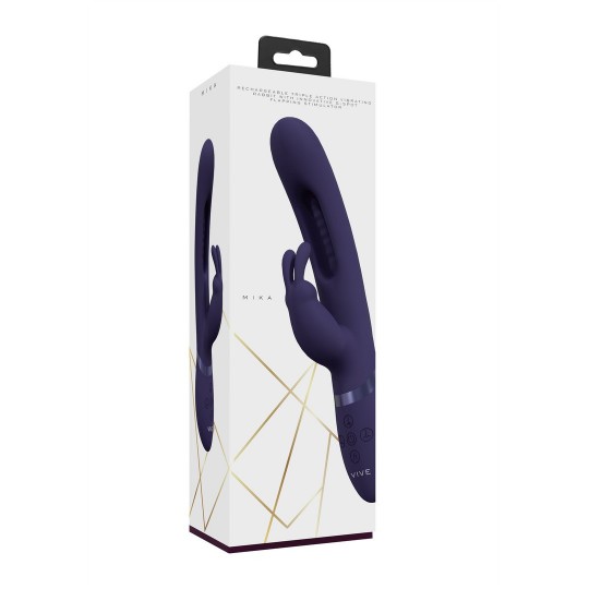 MIKA - TRIPLE MOTOR - VIBRATING RABBIT WITH INNOVATIVE G-SPOT FLAPPING STIMULATOR - PURPLE