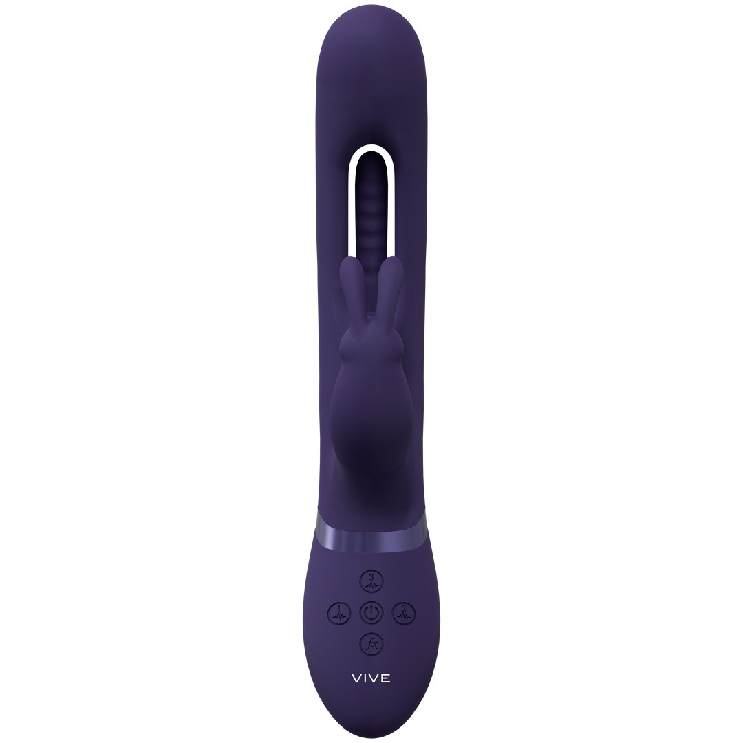 MIKA - TRIPLE MOTOR - VIBRATING RABBIT WITH INNOVATIVE G-SPOT FLAPPING STIMULATOR - PURPLE