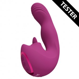 YUMI - RECHARGEABLE TRIPLE MOTOR - G-SPOT FINGER MOTION VIBRATOR AND FLICKERING TONGUE STIMULATOR -