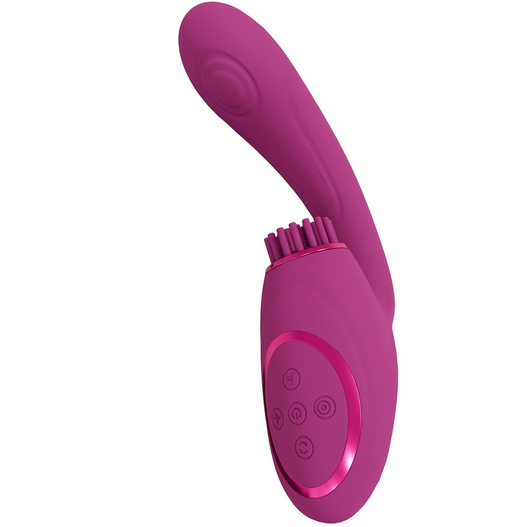 GEN - TRIPLE MOTOR G-SPOT VIBRATOR WITH PULSE WAVE AND VIBRATING BRISTLES - PINK