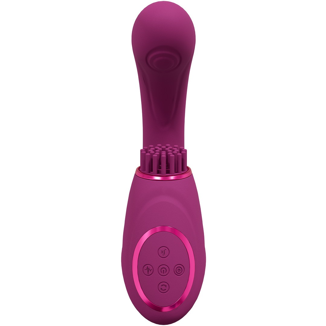 GEN - TRIPLE MOTOR G-SPOT VIBRATOR WITH PULSE WAVE AND VIBRATING BRISTLES - PINK