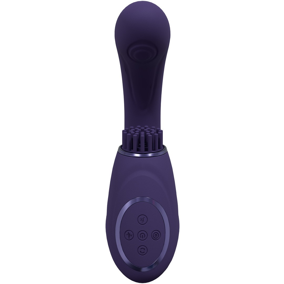 GEN - TRIPLE MOTOR G-SPOT VIBRATOR WITH PULSE WAVE AND VIBRATING BRISTLES - PURPLE