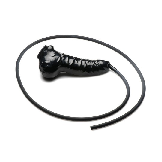 GUZZLER - REALISTIC PENIS SHEATH WITH TUBE - BLACK