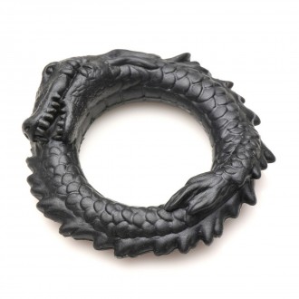 BLACK CAIMAN - SILICONE COCK RING - BLACK