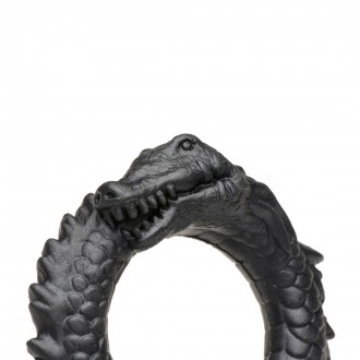 BLACK CAIMAN - SILICONE COCK RING - BLACK