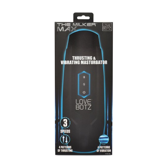 THE MILKER MAX - 14X THRUSTING AND VIBRATING MASTURBATOR - BLACK