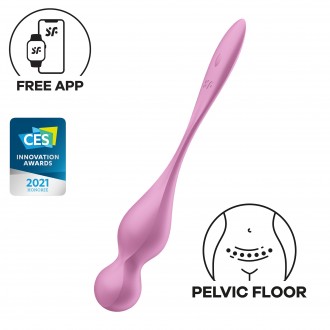 BOLAS VAGINAIS COM VIBRAÇÃO LOVE BIRDS 1 ROSA SATISFYER