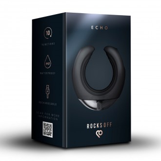 ECHO - VIBRATING C-SHAPE MASTURBATOR - BLACK