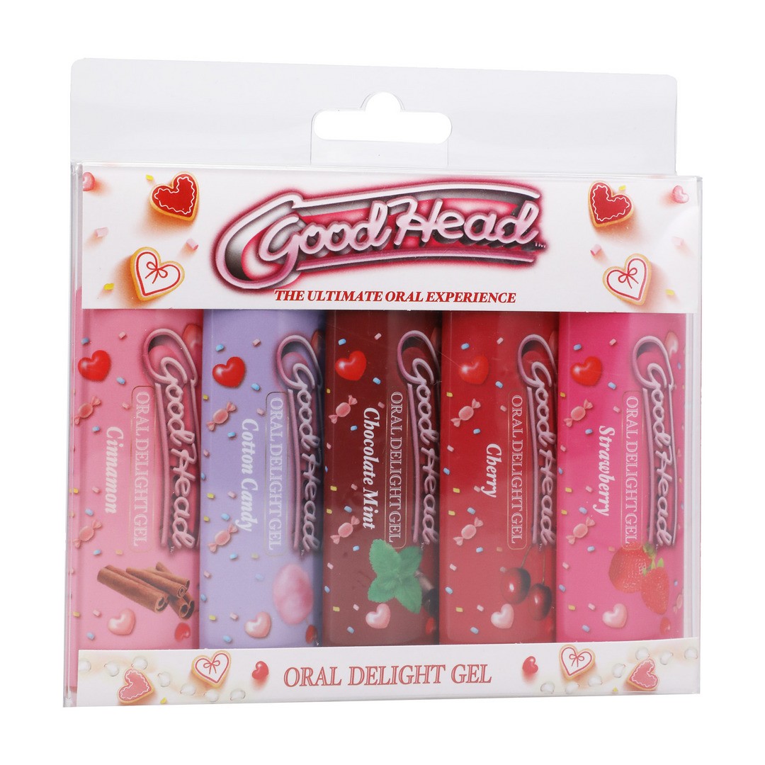 ORAL DELIGHT GEL - STRAWBERRY - CHERRY - COTTON CANDY - CHOCOLATE MINT - CINNAMON - 5 PACK - 1 FL OZ / 29 ML