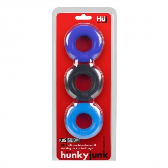 HUJ3 - COCKRING 3-PACK - TAR / COBALT / AQUA