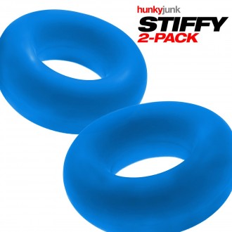 STIFFY - 2-PACK NO-ROLL COCKRINGS - TEAL ICE