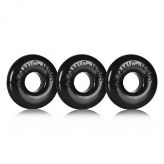 RINGER - 3-PACK OF DO-NUT-1 COCKRINGS - BLACK