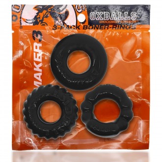 BONEMAKER - 3-PACK BONER COCKRING KIT - BLACK