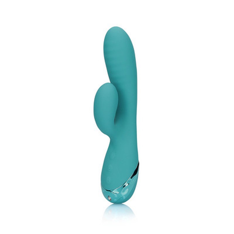 INFLATABLE RABBIT VIBRATOR - PEACOCK BLUE