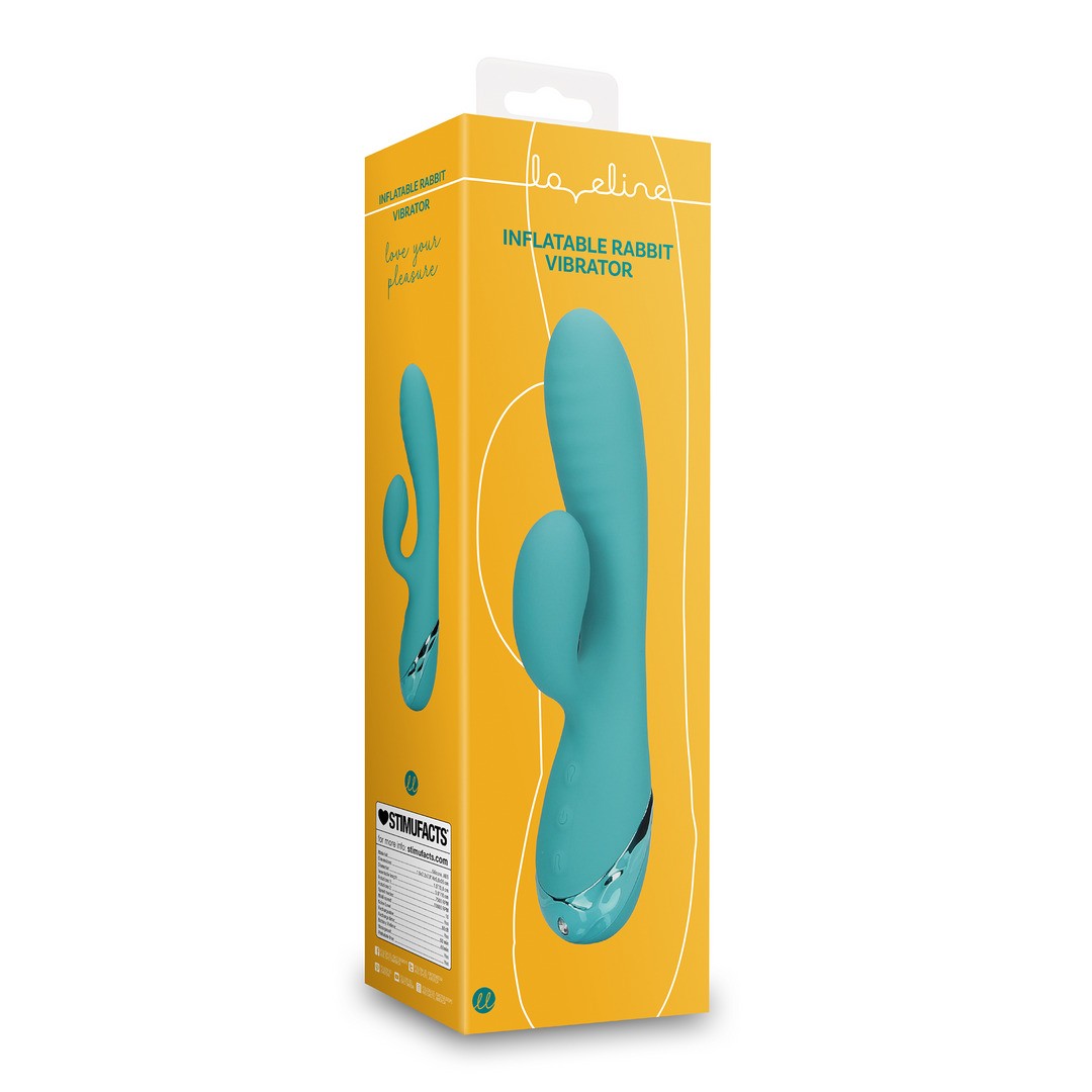 INFLATABLE RABBIT VIBRATOR - PEACOCK BLUE