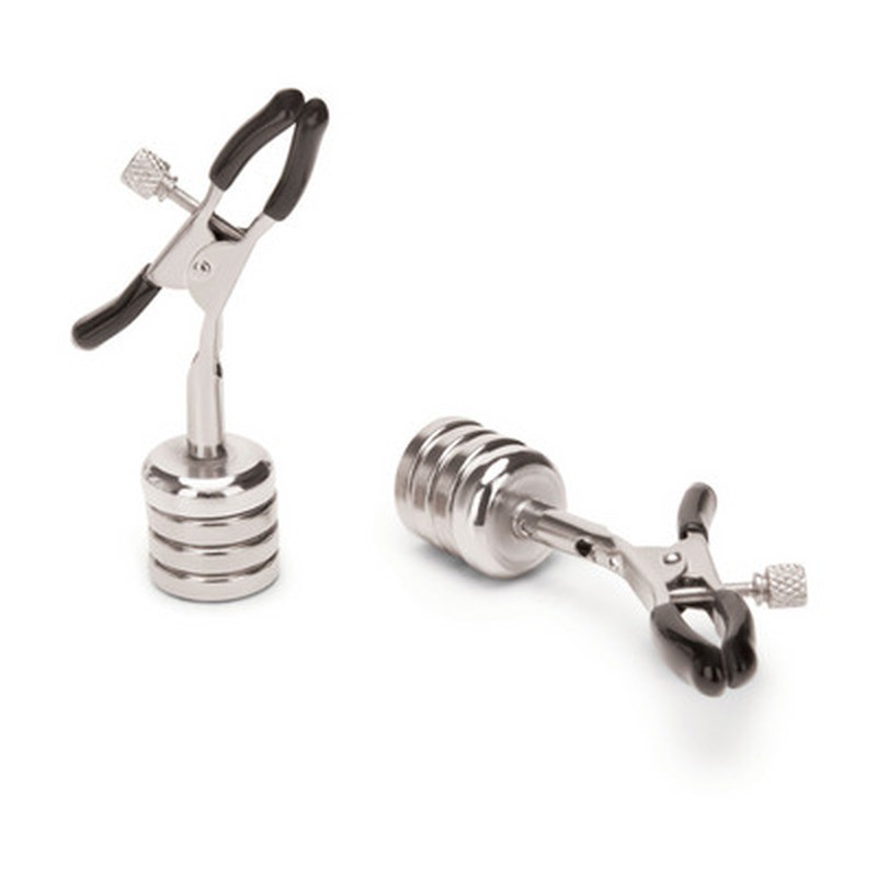 NIPPLE CLIPS WITH MAGNETIC WEIGHTS - SILVER