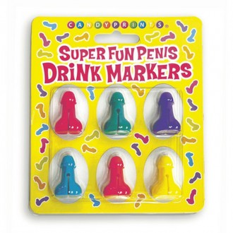 SUPER FUN PENIS - COCKTAIL MARKERS - SET OF 6