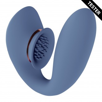 TWITCH 3 - RECHARGEABLE VIBRATOR AND SUCTION - BLUE/GREY - TESTER