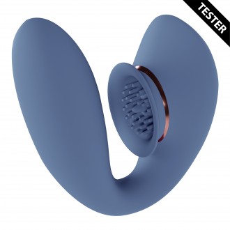 TWITCH 3 - RECHARGEABLE VIBRATOR AND SUCTION - BLUE/GREY - TESTER