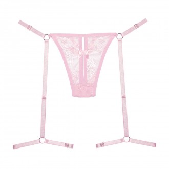 SAY IT WITH GARTERS - LACE THONG - OS - PINK