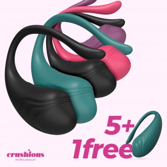 5 + 1 FREE RECHARGEABLE VIBRATING EGG WITH REMOTE CONTROL TAMAGO CRUSHIOUS MULTICOLOR