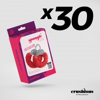 PACK DE 30 SPANGLE ESPOSAS DE METAL CON PELUCHE ROJO CRUSHIOUS